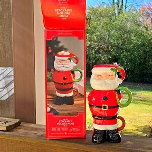 Berkley Jensen 3 Stackable Holiday Mugs New in Box